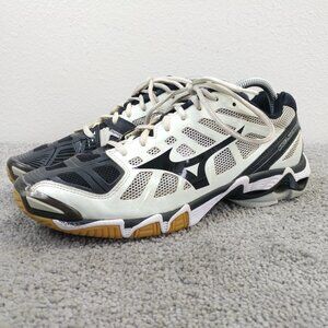 Mizuno Wave Lightning RX2 Womens Size 10 Volleyball Shoes White Black Low Top